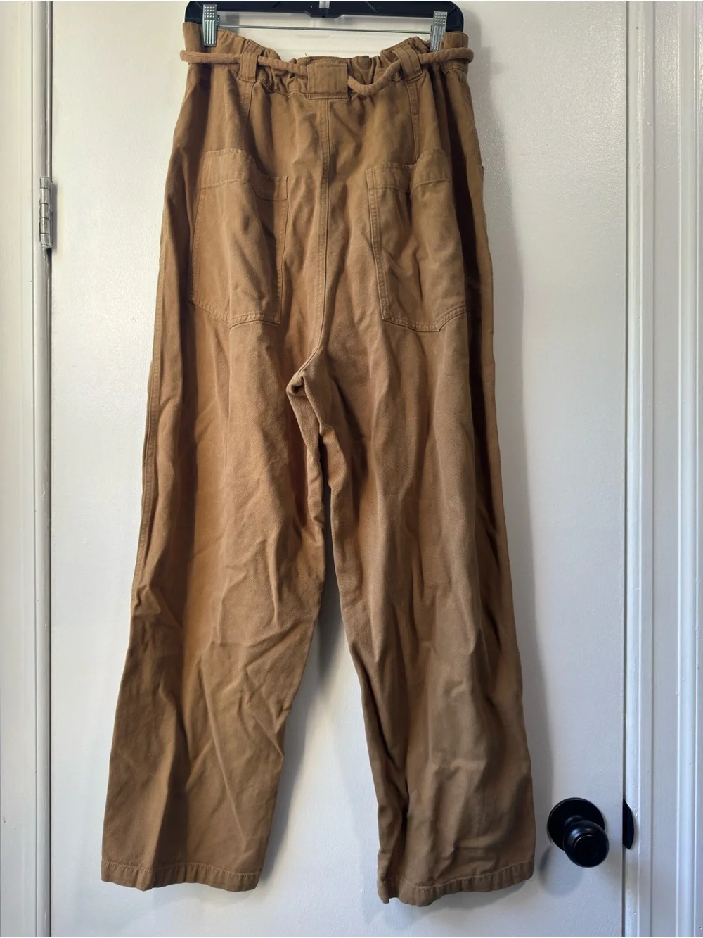 Free People Cropped Drawstring Utility Pants in Camel